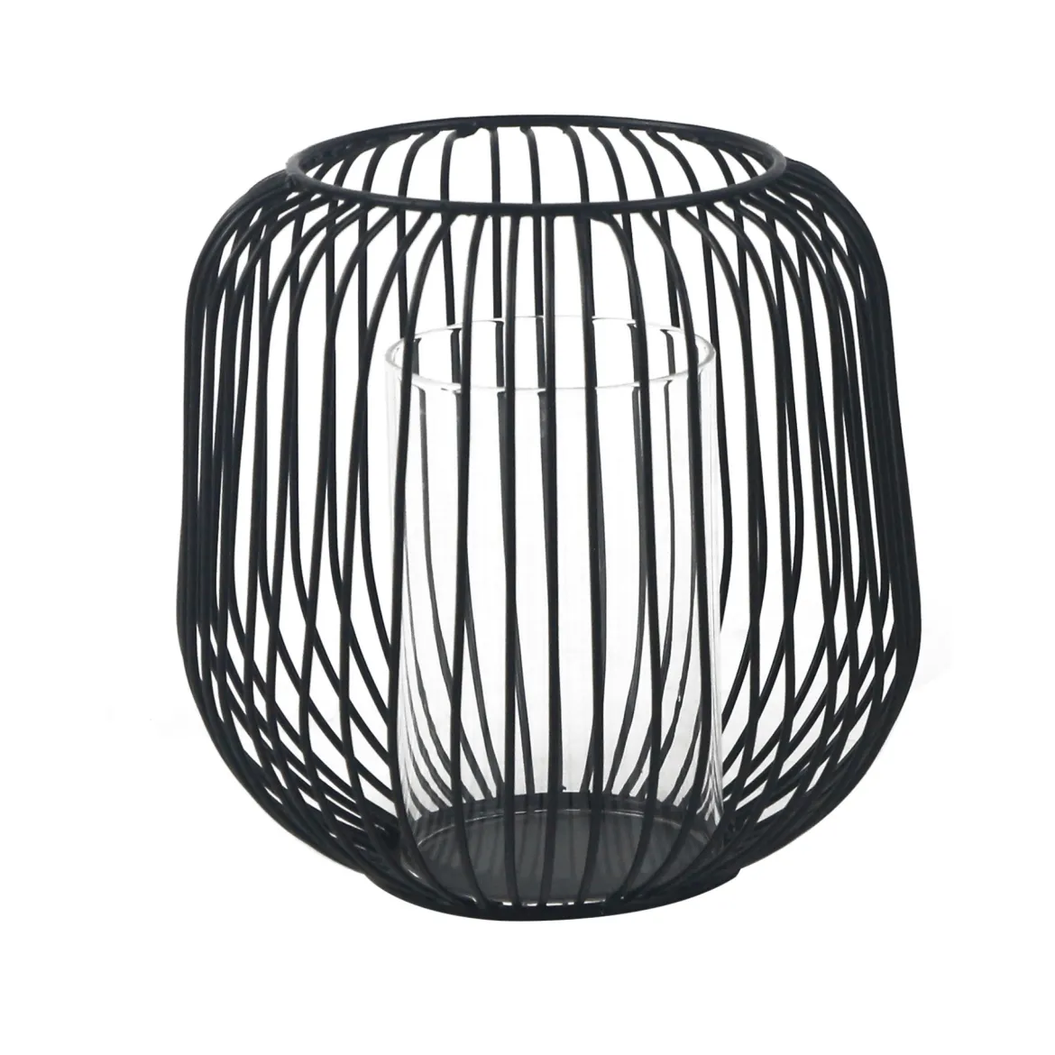 Aja sort metal lanterne 17 cm