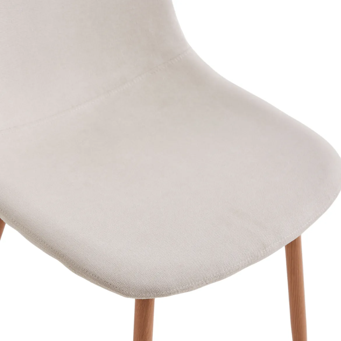 Anna spisebordsstol - beige tekstil med egelook