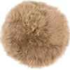 Beige rund lammeskindshynde Ø35 cm Imiteret