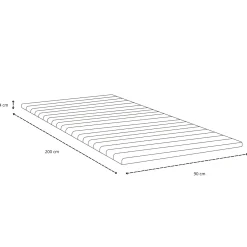 Boxmadras seng i beige 90x200 cm med 4 cm topmadras i PU-skum ekskl. ben