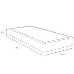Boxmadras seng i beige 90x200 cm med 4 cm topmadras i PU-skum ekskl. ben