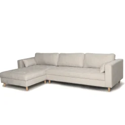 Brandy - Højrevendt og venstrevendt vendbar chaiselong sofa beige - L: 290 x D: 96 x H: 80 cm
