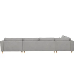 Brandy - højrevendt u-sofa i grå med chaiselong - L: 366 x D: 211 x H: 80 cm