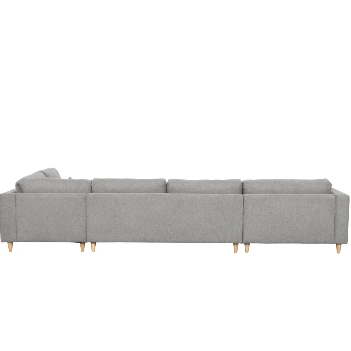 Brandy - venstrevendt u-sofa i grå med chaiselong - L: 366 x D: 211 x H: 80 cm