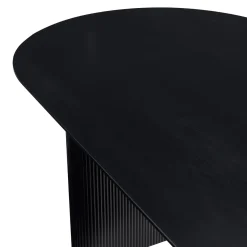 Carisma sort ovalt lamel spisebord 200 x 100 cm med søjleben