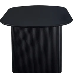 Carisma sort ovalt lamel spisebord 200 x 100 cm med søjleben