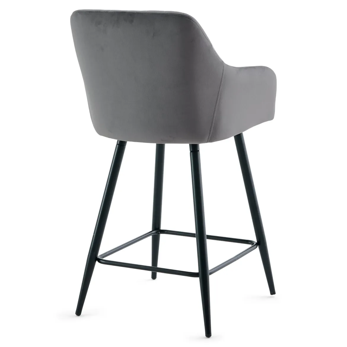 Carlo - barstol grå velour med armlæn 65 cm