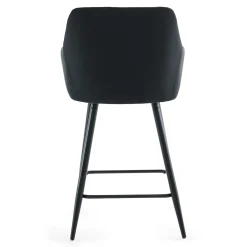 Carlo - barstol sort velour med armlæn 65 cm
