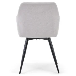 Carlo spisebordsstol - Beige polstret med drejefunktion 360 grader