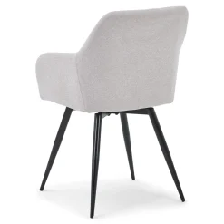 Carlo spisebordsstol - Beige polstret med drejefunktion 360 grader