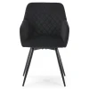 Carlo spisebordsstol - Sort velour med drejefunktion 360 grader