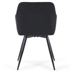 Carlo spisebordsstol - Sort velour med drejefunktion 360 grader