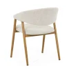 Ebba spisebordsstol - Beige tekstil med ben i egelook
