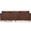 Ellis - Højrevendt og venstrevendt vendbar chaiselong sofa brun fløjl - L: 215 x D: 82 x H: 78 cm