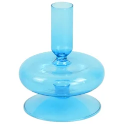 Elly glas lysestage blå 12 cm