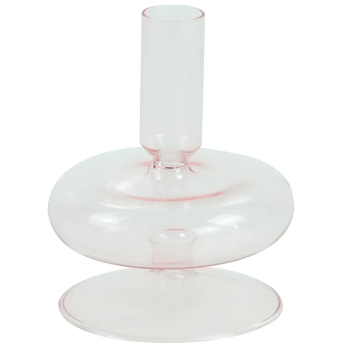 Elly glas lysestage lyserød 12 cm
