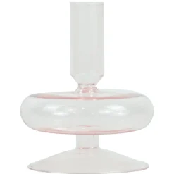 Elly glas lysestage lyserød 12 cm