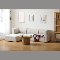 Emilia modulsofa i beige 3 moduler højre- og venstrevendt chaiselong L: 243 X D: 158 X H: 72 cm
