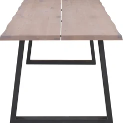 Esther plankebord - 300x95 cm - i hvidolieret eg med firkantet ben - (Forberedt til tillægsplader)