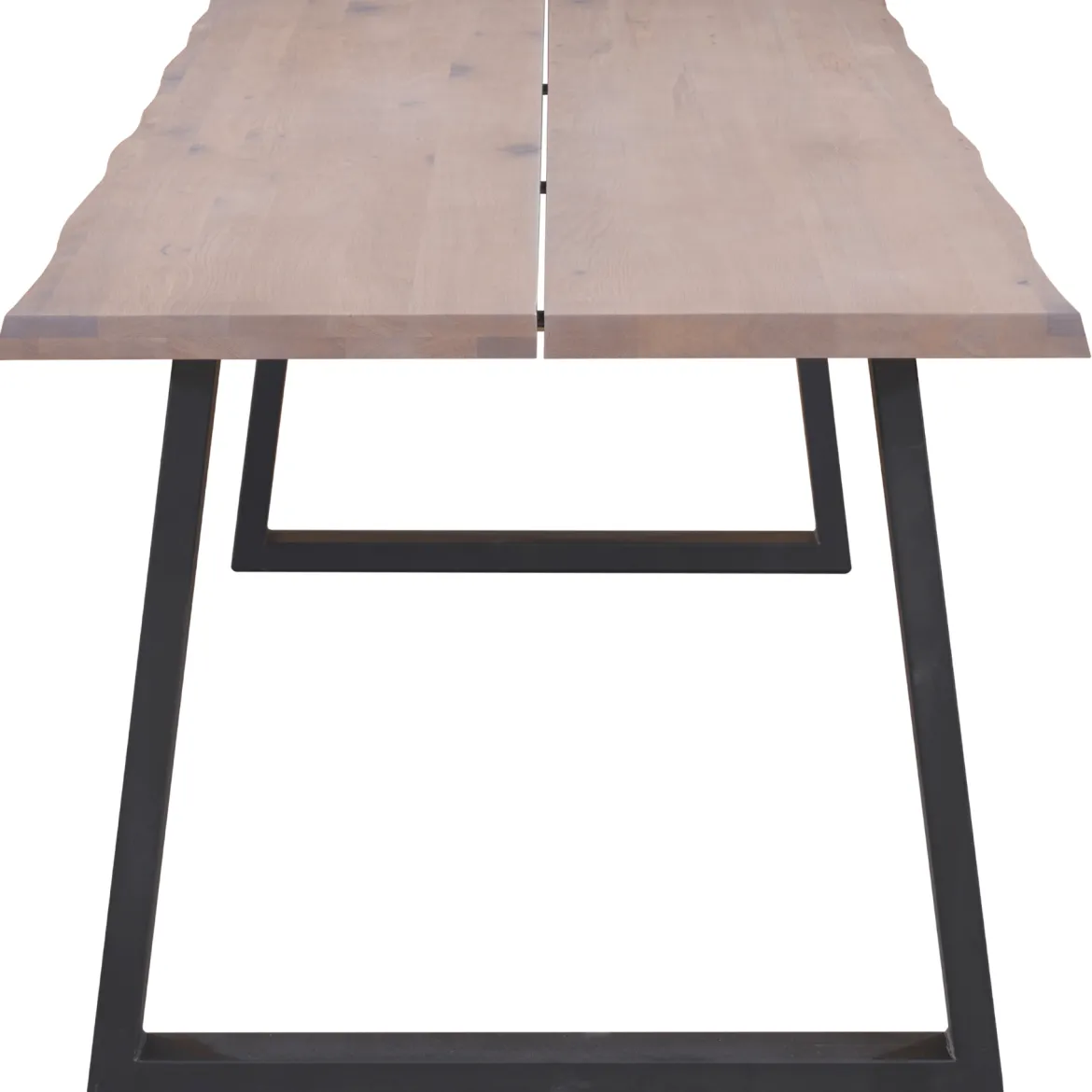 Esther plankebord - 300x95 cm - i hvidolieret eg med firkantet ben - (Forberedt til tillægsplader)