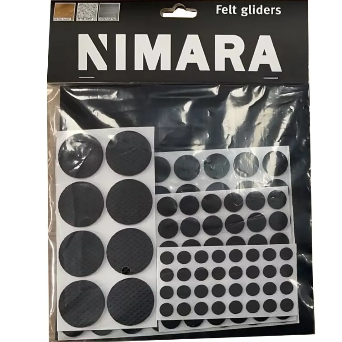 Filtpuder/møbelpuder til gulvbeskyttelse (125 stk/pk)