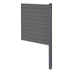 Finley komposithegn afslutningsmodul - H: 150 x L: 95 cm - Antracitgrå/sort
