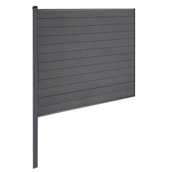 Finley komposithegn midtermodul - H: 180 x L: 185 cm - Antracitgrå/sort
