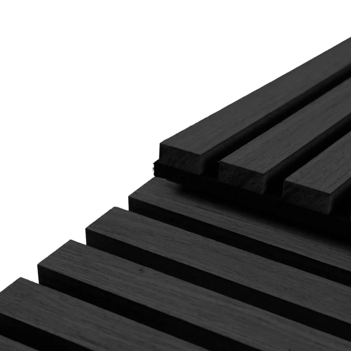 Fleksibel akustikpanel i sort egetræsfiner 2600x520x18 mm