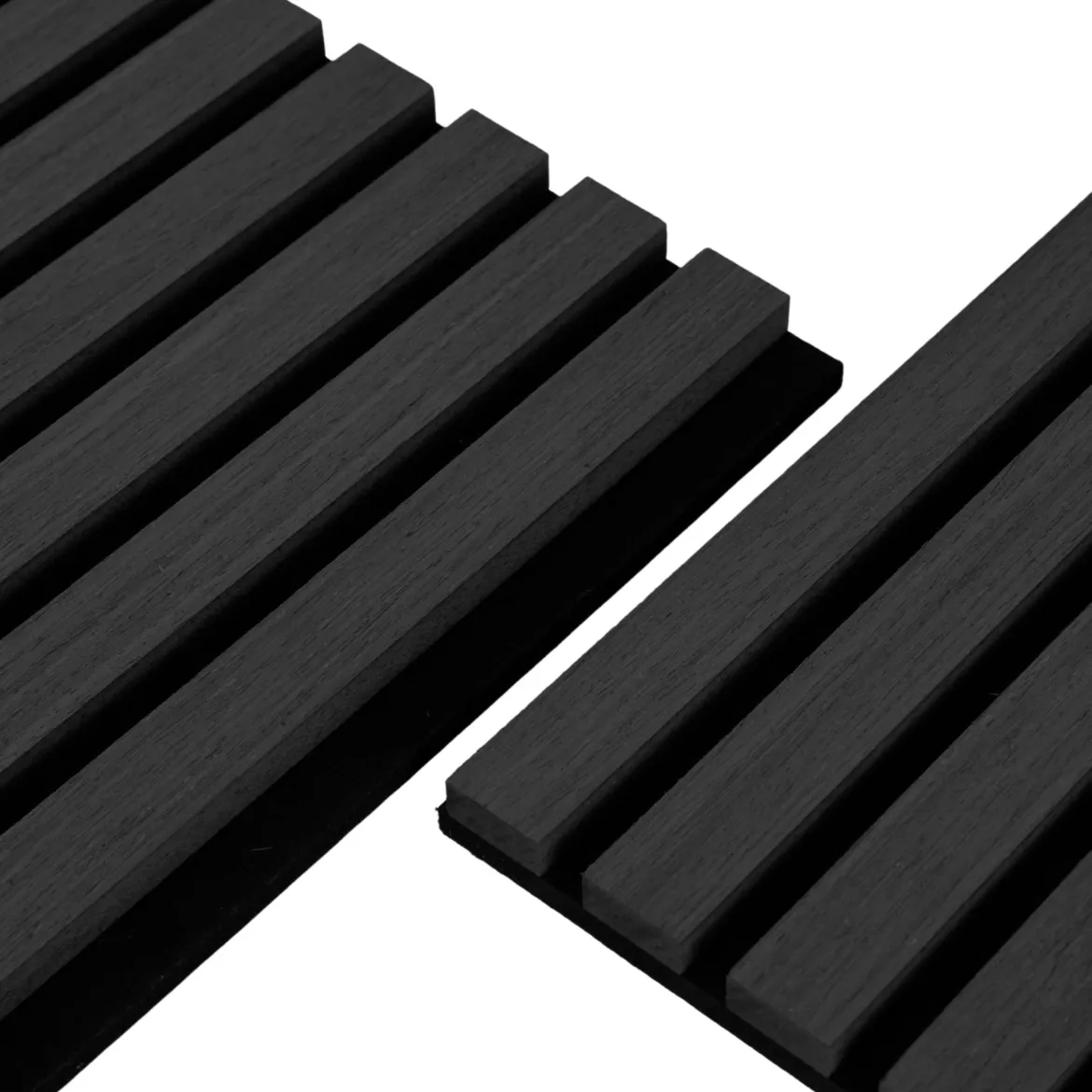 Fleksibel akustikpanel i sort egetræsfiner 2400x520x18 mm