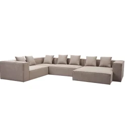 Hailey - U-sofa modulsofa i sand med 4 moduler - Højrevendt chaiselong L: 368 X D: 247 X H: 65 cm