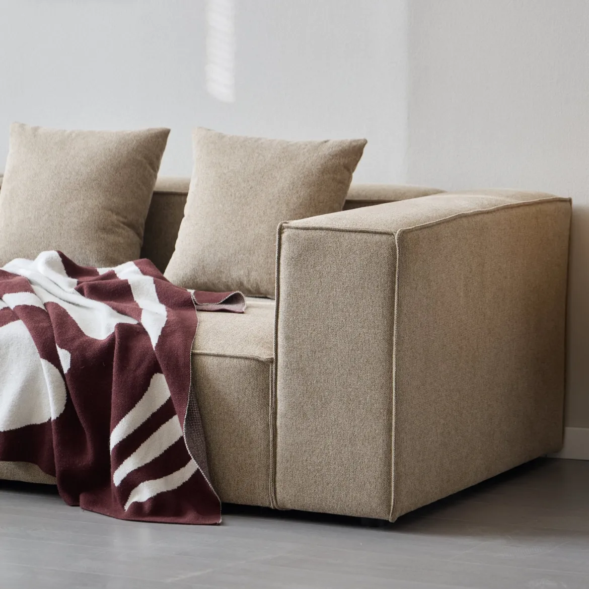 Hailey - Venstrevendt chaiselong modulsofa i sand med 2 moduler L: 294 X D: 148 X H: 65 cm