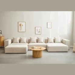 Hailey midtermodul i beige L: 121 X D: 100 X H: 65 cm