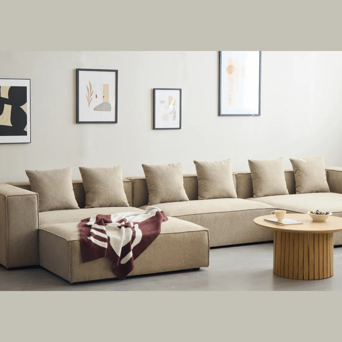 Hailey puf i sand 121 x 74 cm