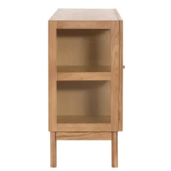 Havana egetræ glas skænk/vitrineskab med 3 låger - 80x40x140 cm