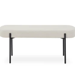 Helena bænk i hvid boucle 100x36x43 cm