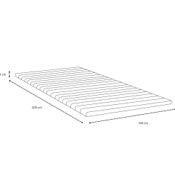 Henry hvid topmadras i PU-skum 140x200x4 cm