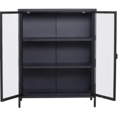 Herman glas skænk/vitrineskab - Sort metal 80x40x105 cm