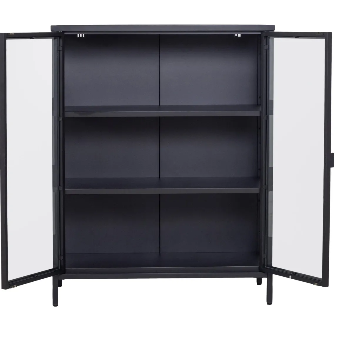 Herman glas skænk/vitrineskab - Sort metal 80x40x105 cm