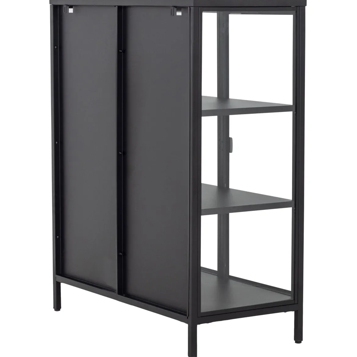 Herman glas skænk/vitrineskab - Sort metal 80x40x105 cm