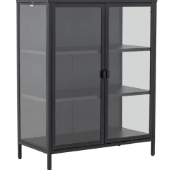 Herman glas skænk/vitrineskab - Sort metal 80x40x105 cm