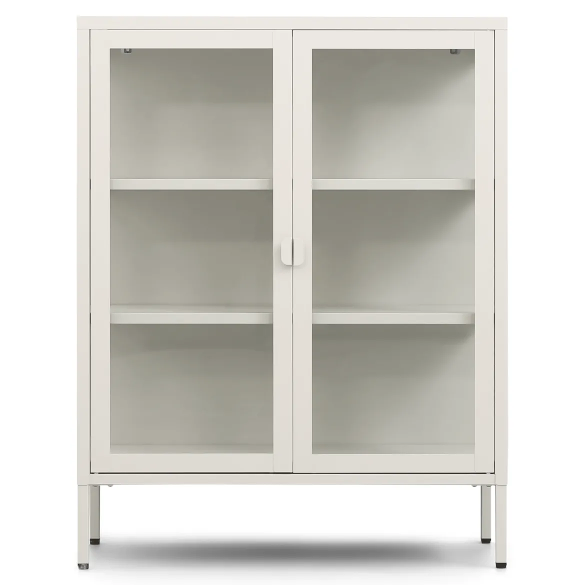Herman glas skænk/vitrineskab - Beige metal 80x40x105 cm