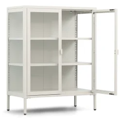 Herman glas skænk/vitrineskab - Beige metal 80x40x105 cm