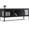 Herman TV bord - Sort metal/glas - 130x40x50 cm