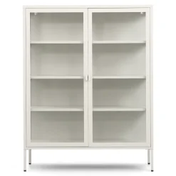 Herman Vitrineskab - Beige metal/glas - 110x40x140 cm
