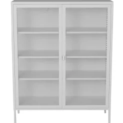 Herman Vitrineskab - Hvidt metal/glas - 110x40x140 cm