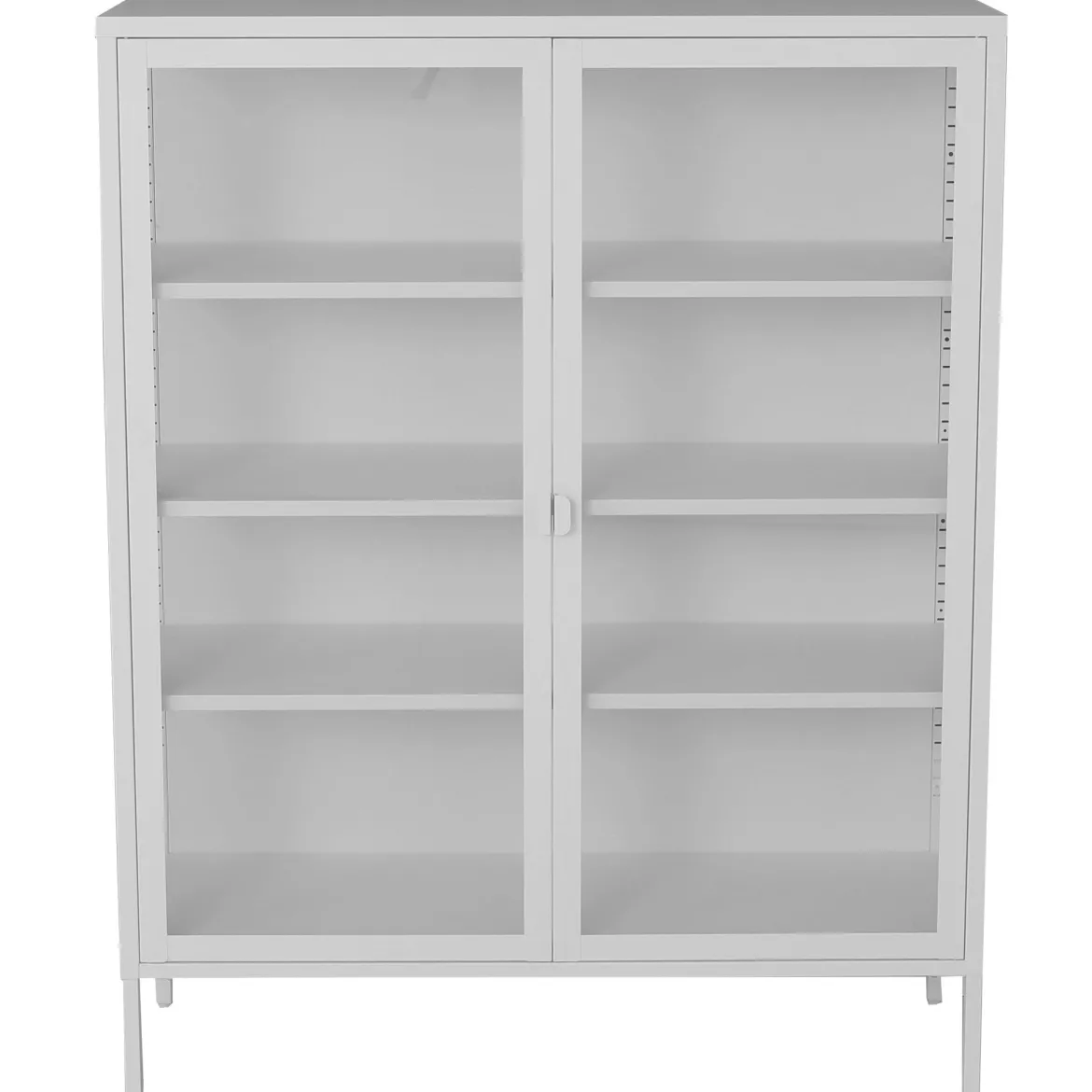 Herman Vitrineskab - Hvidt metal/glas - 110x40x140 cm