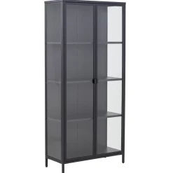 Herman Vitrineskab - Sort metal/glas - 80x40x180 cm