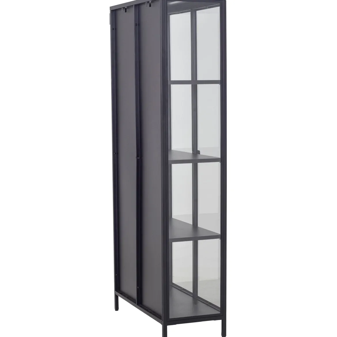 Herman Vitrineskab - Sort metal/glas - 80x40x180 cm