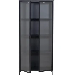Herman Vitrineskab - Sort metal/glas - 80x40x180 cm