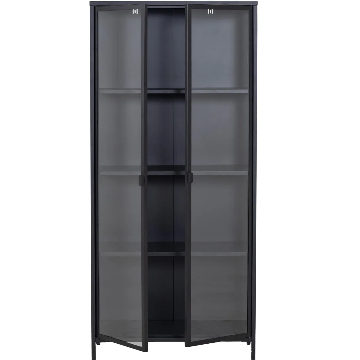 Herman Vitrineskab - Sort metal/glas - 80x40x180 cm
